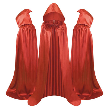 "Medieval Hooded Wizard & Vampire Cloak – Witch Cosplay Cape for Adults & Kids Carnival Party Costume"
