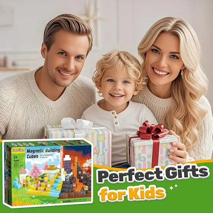 Magnetic Building Blocks Mine Magnet World Construction Set Stacking Magnet Cube STEM Sensory Toys for Boy Girl Kids Age 3+
