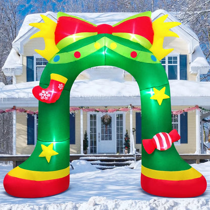 Merry Santa Sleigh Arch LED Inflatable | Christmas Outdoor & Garden Decoration
