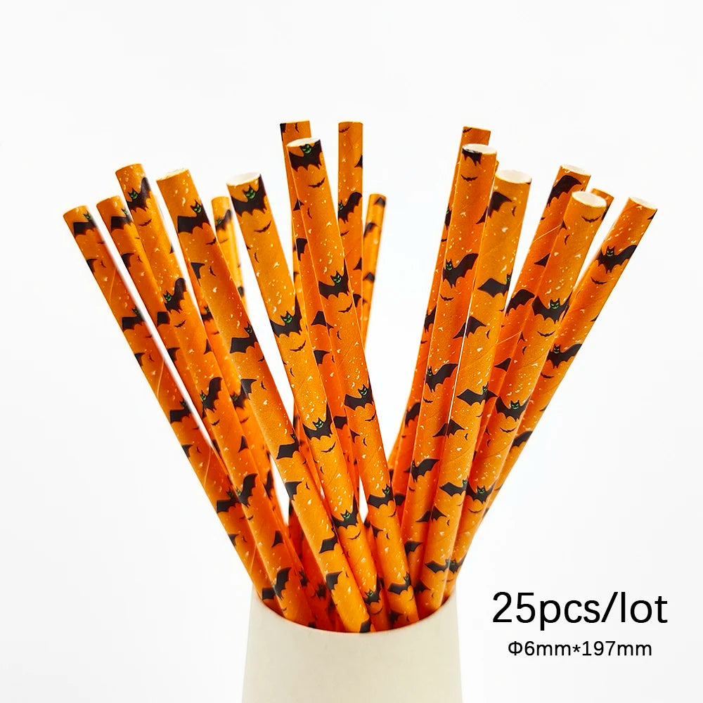 Halloween Disposable Tableware Set – Pumpkin Plates, Cups, Napkins, Tablecloth & Banner for Spooky Party Decorations