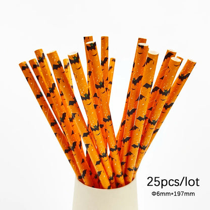 Halloween Disposable Tableware Set – Pumpkin Plates, Cups, Napkins, Tablecloth & Banner for Spooky Party Decorations