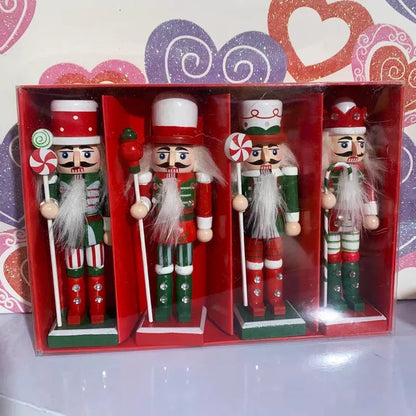 3/4/5Pcs Wooden Christmas Nutcracker Ornaments – Classic Soldier Figures for Festive Tree Hanging Decorations