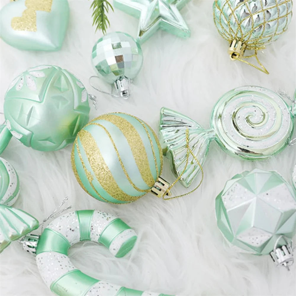 Christmas Candy Cane & Peppermint Baubles Set – Festive Hanging Ornaments for Tree & Holiday Décor