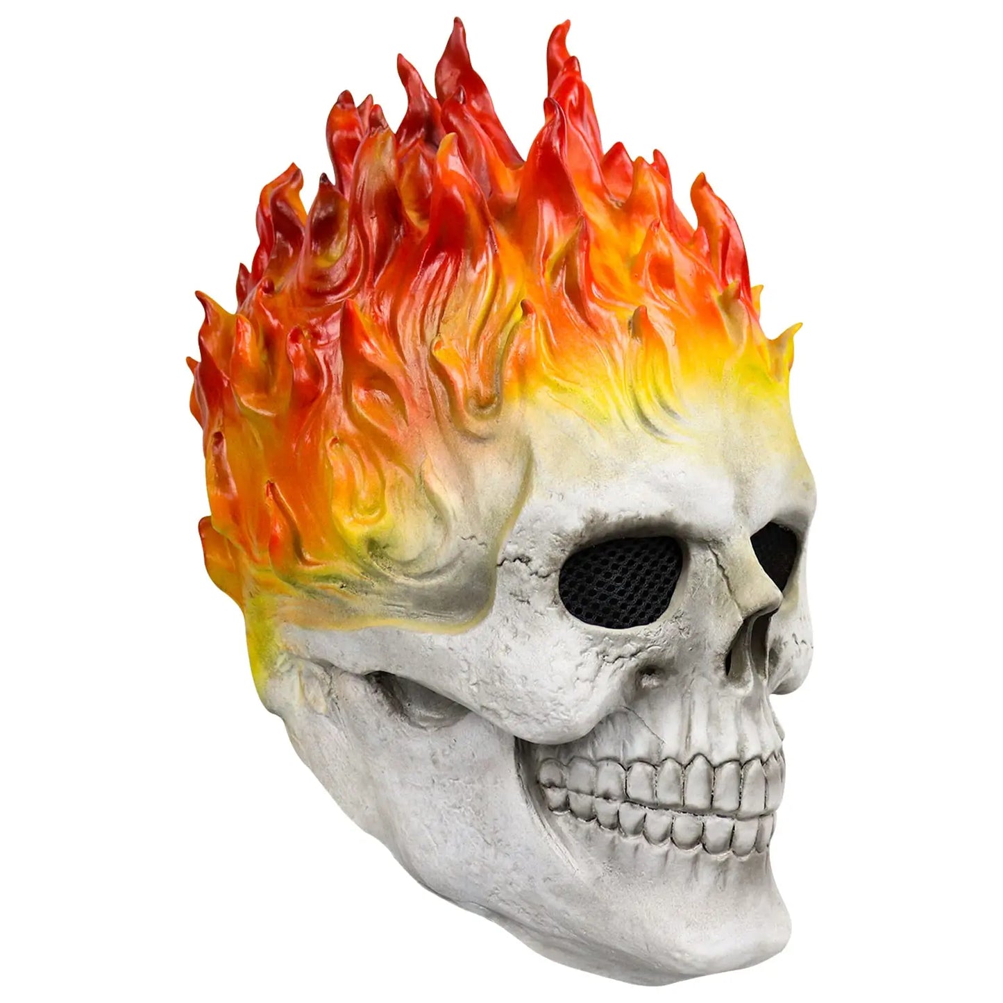 Terrifying Halloween Flame Clown Mask – Realistic Latex Horror Zombie Joker with Wig | Scary Masquerade Party Prop