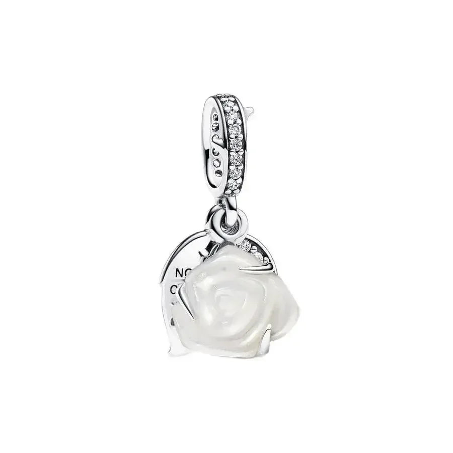 925 Sterling Silver Pink Daisy Flower Spacer Charms – Butterfly, Heart & Bird Beads for DIY Bracelet & Necklace Jewellery