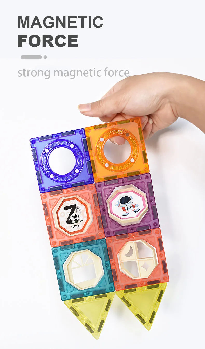 LED Magnetic Blocks Track Building Brick Bead Ball Children Toys Construction Competition Running Pipeline Building Blocks