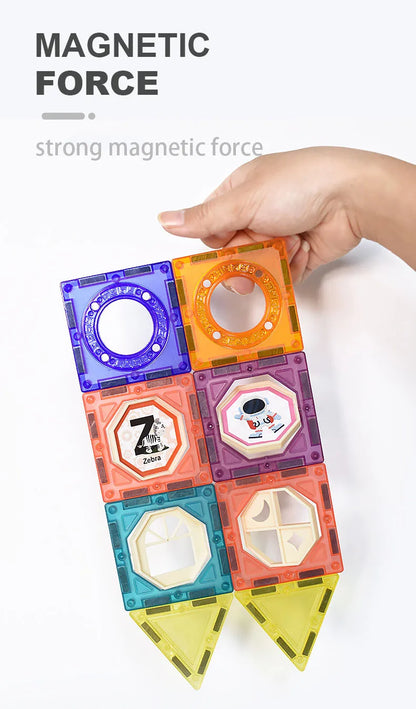 LED Magnetic Blocks Track Building Brick Bead Ball Children Toys Construction Competition Running Pipeline Building Blocks