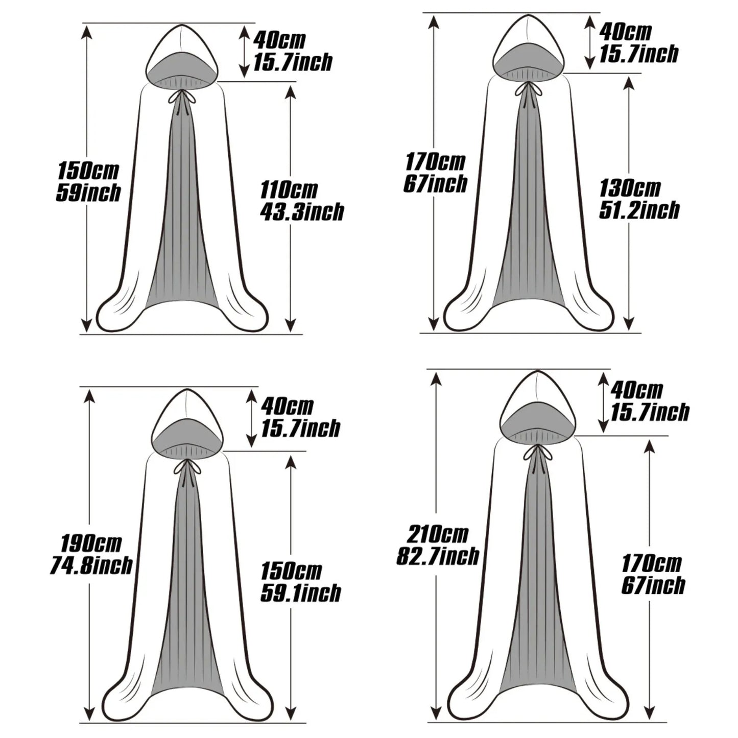 "Medieval Hooded Wizard & Vampire Cloak – Witch Cosplay Cape for Adults & Kids Carnival Party Costume"
