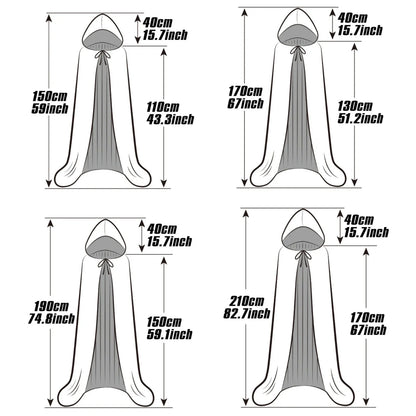 "Medieval Hooded Wizard & Vampire Cloak – Witch Cosplay Cape for Adults & Kids Carnival Party Costume"