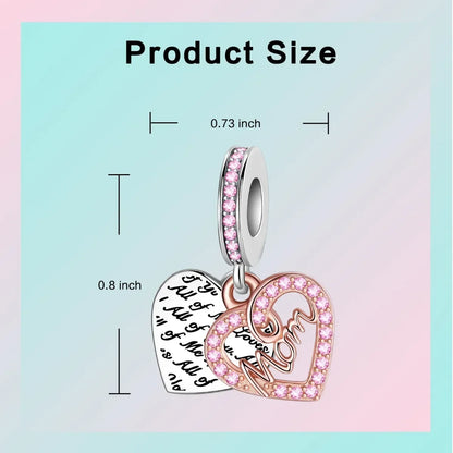 925 Sterling Silver Pink Daisy Flower Spacer Charms – Butterfly, Heart & Bird Beads for DIY Bracelet & Necklace Jewellery