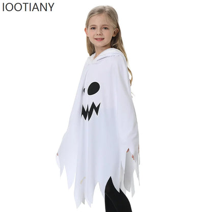 Kids Luminous Ghost Cape Costume – Halloween Party Fancy Dress for Boys & Girls