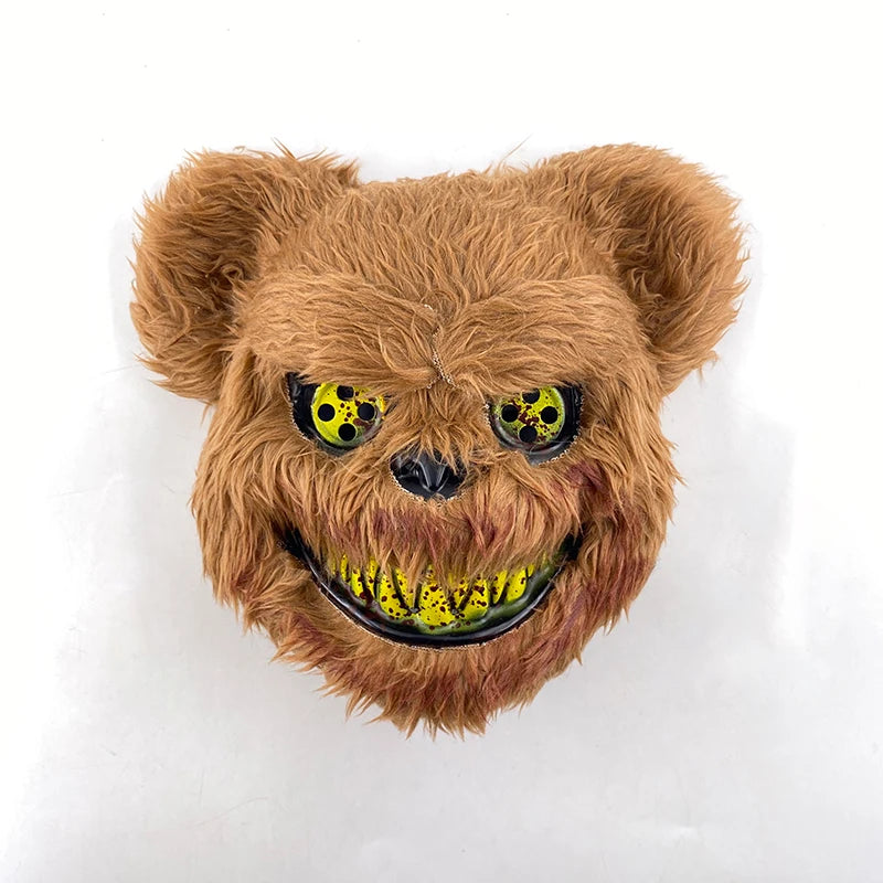 Scary Neon Light Mask – Killer Bear LED Cosplay for Halloween