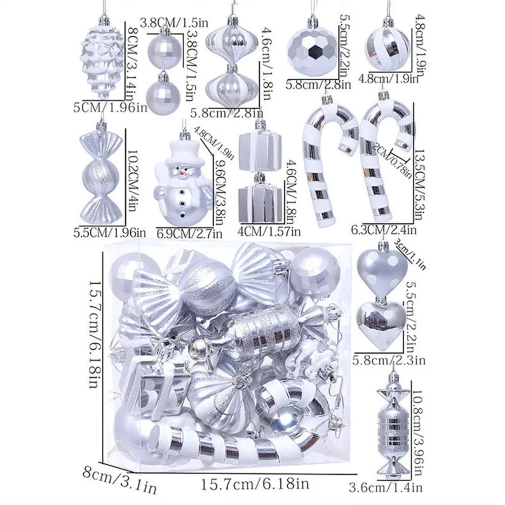 Christmas Candy Cane & Peppermint Baubles Set – Festive Hanging Ornaments for Tree & Holiday Décor