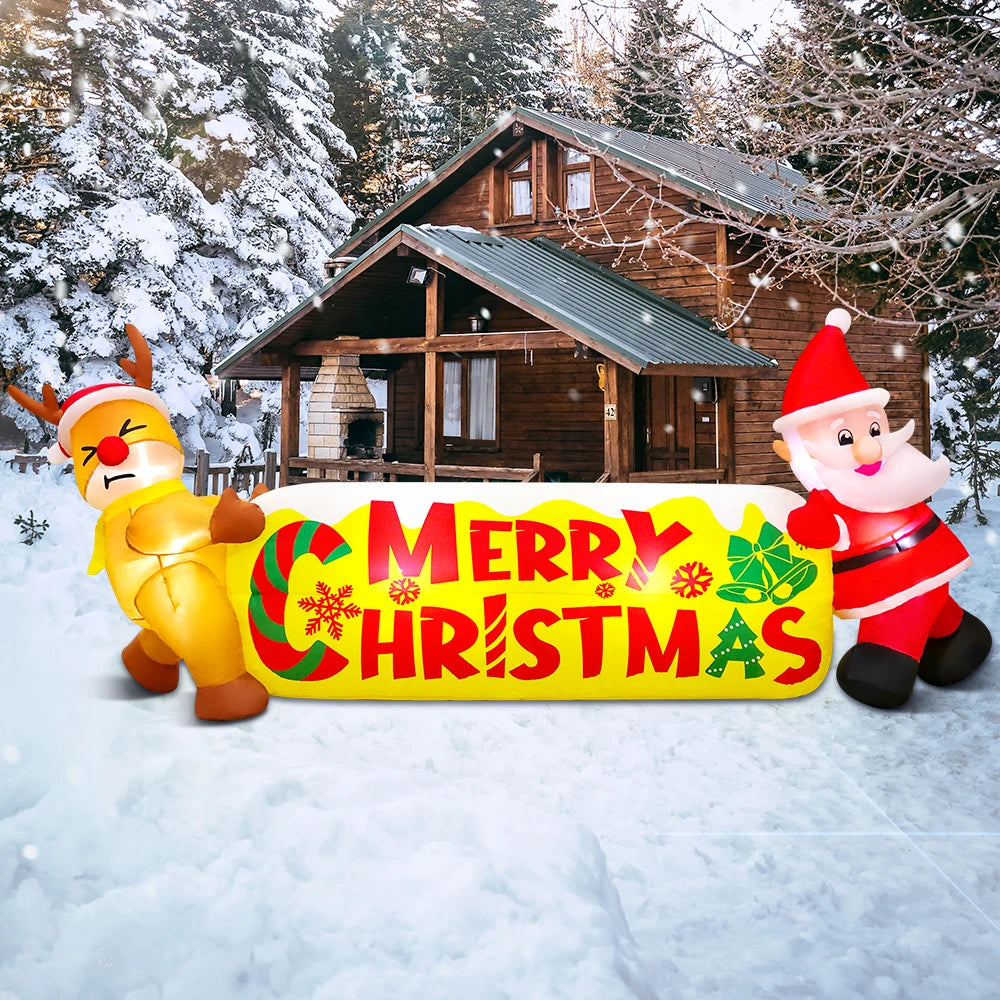 Merry Santa Sleigh Arch LED Inflatable | Christmas Outdoor & Garden Decoration