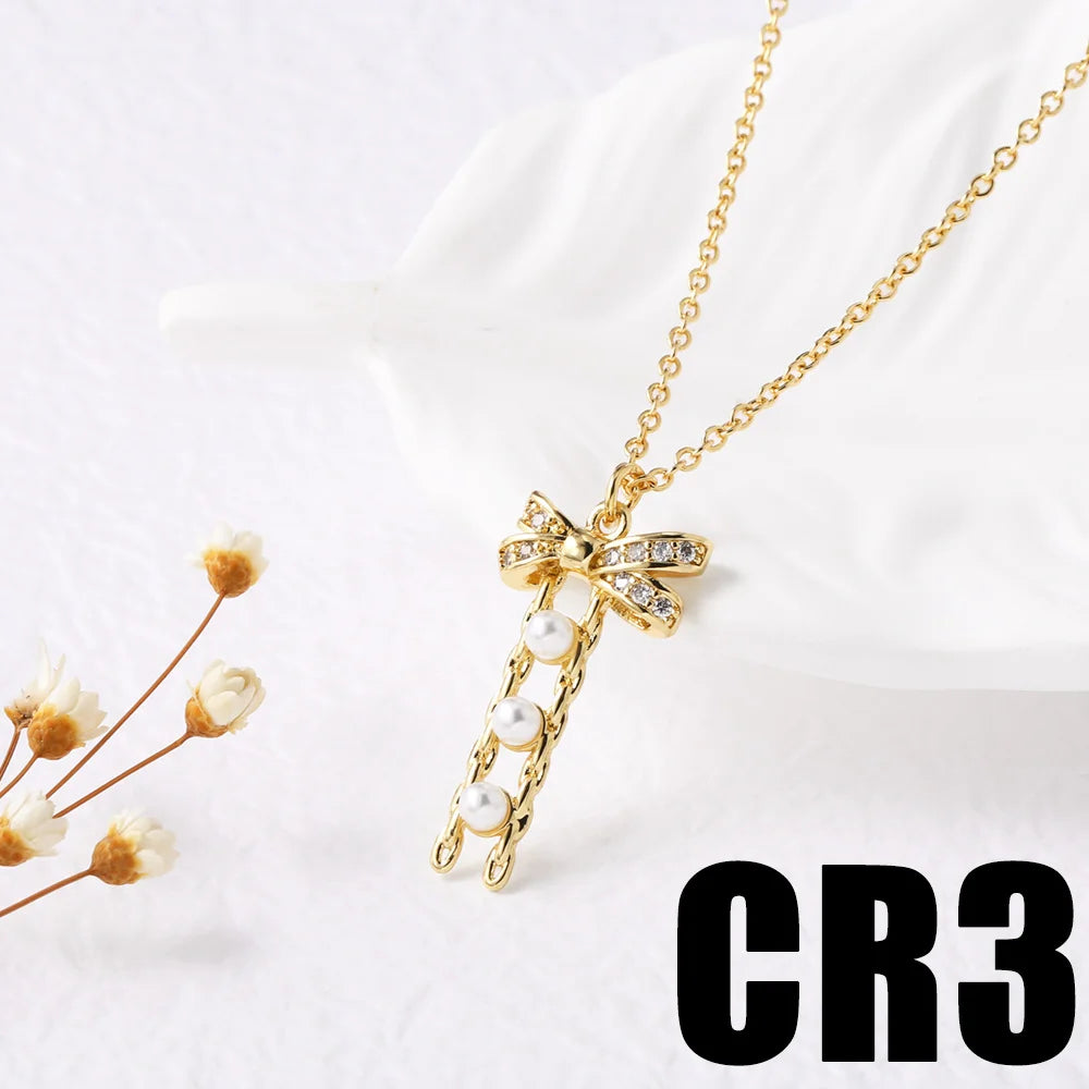 ASJEWELRY White Pearl Shell Bee & CZ Crystal Heart Necklace for Women – Elegant Zircon Jewellery Gift