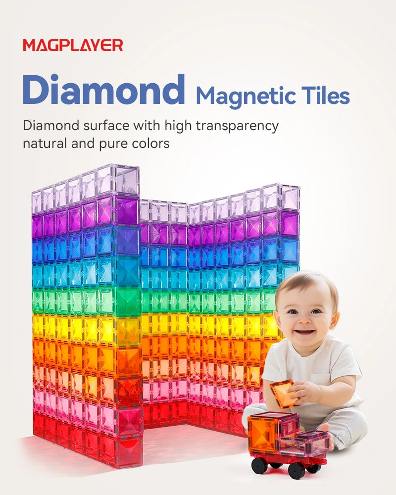 STEM Star Diamond Magnetic Tiles Montessori Construction Toy Set