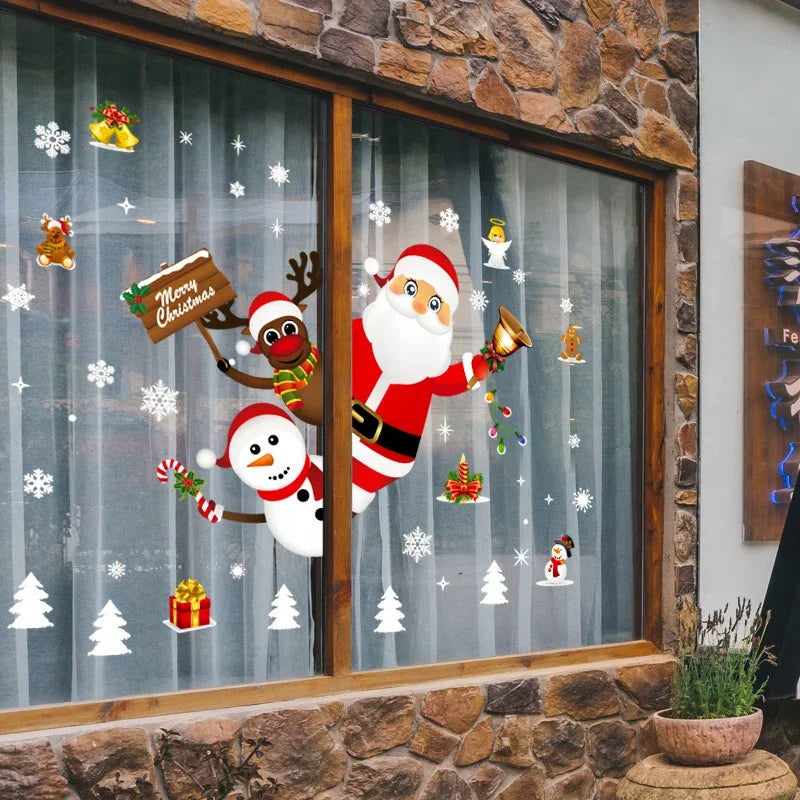 Christmas Window Stickers Christmas Wall Sticker Room Wall Decals Merry Christmas Decors For Home New Year Stickers 2025