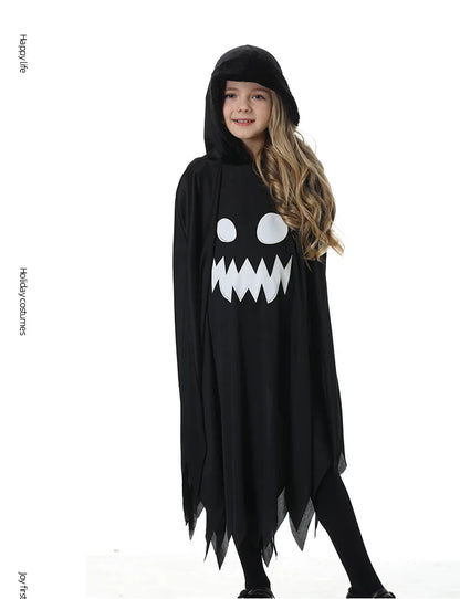 Kids Luminous Ghost Cape Costume – Halloween Party Fancy Dress for Boys & Girls