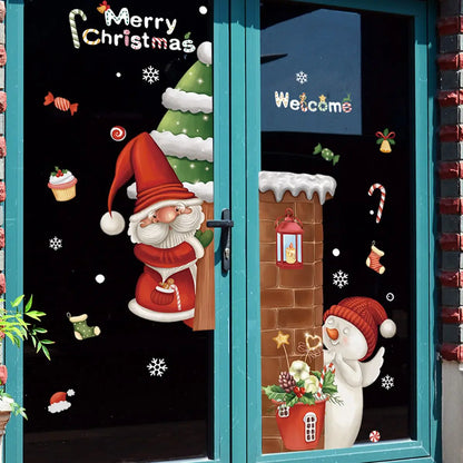 Christmas Window Stickers Christmas Wall Sticker Room Wall Decals Merry Christmas Decors For Home New Year Stickers 2025