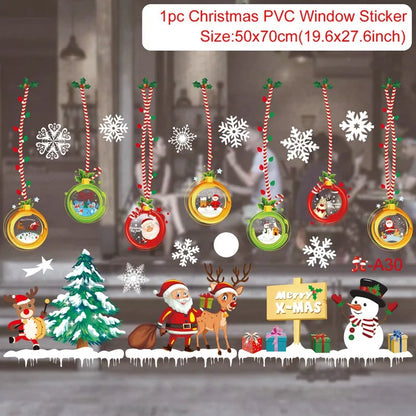 Christmas Window Stickers Christmas Wall Sticker Room Wall Decals Merry Christmas Decors For Home New Year Stickers 2025