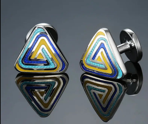 Eco-Friendly Carbon Fiber & Mahogany Square Cufflinks – Laser Lattice Pattern French Shirt Accessories for Men