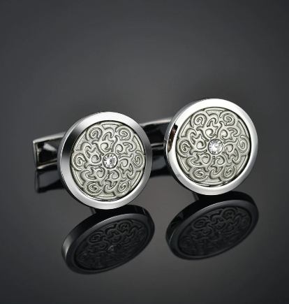 Crystal Cufflinks for Men – Luxury French Shirt Cufflinks for Wedding & Formal Suits