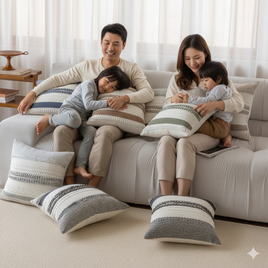 Elegant Striped Sofa Cushion Cover