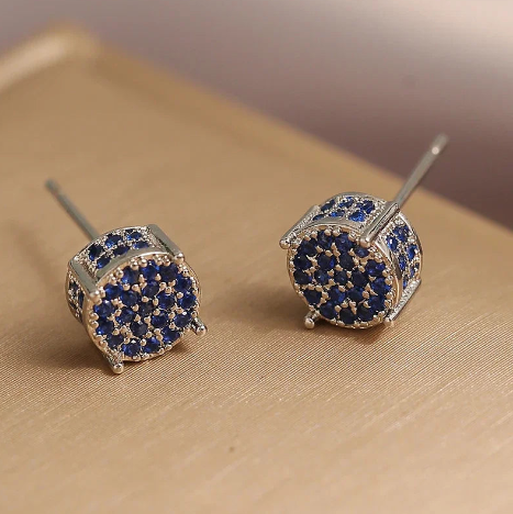 Classic AAA Cubic Zirconia Stud Earrings for Women – White Gold Plated Round Crystal Fashion Jewellery