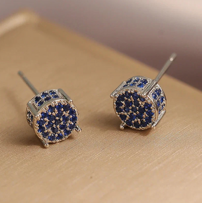 Classic AAA Cubic Zirconia Stud Earrings for Women – White Gold Plated Round Crystal Fashion Jewellery