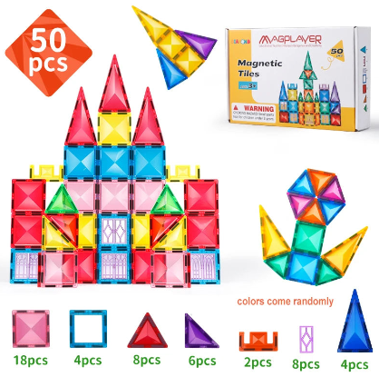 STEM Star Diamond Magnetic Tiles Montessori Construction Toy Set