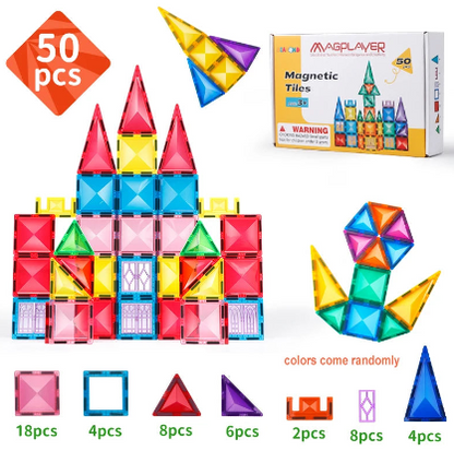 STEM Star Diamond Magnetic Tiles Montessori Construction Toy Set