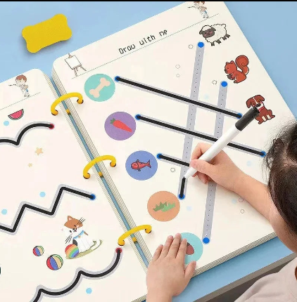 Reusable Magic Tracing Workbook – Montessori Handwriting & Drawing Practice Book for Children
