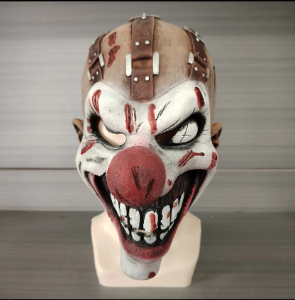 Terrifying Halloween Flame Clown Mask – Realistic Latex Horror Zombie Joker with Wig | Scary Masquerade Party Prop