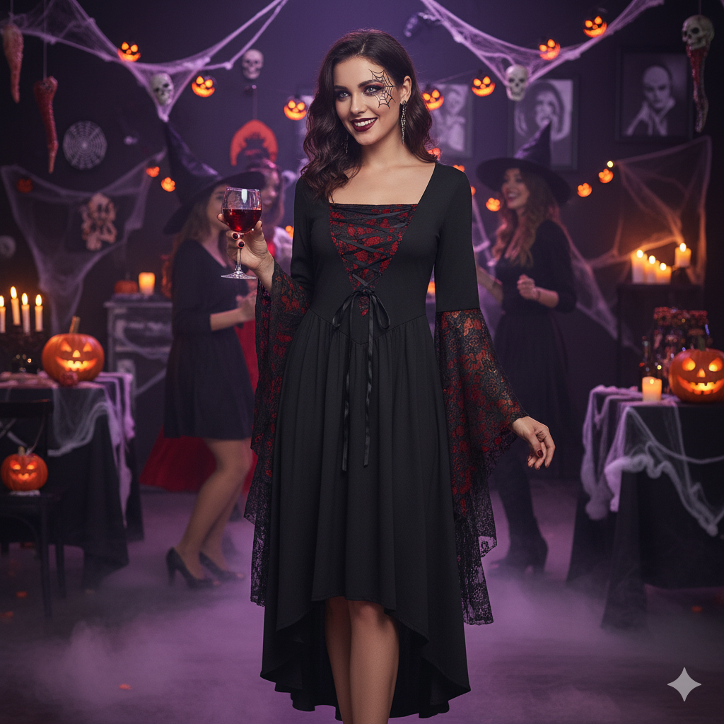Gothic Halloween Witch Vampire Dress